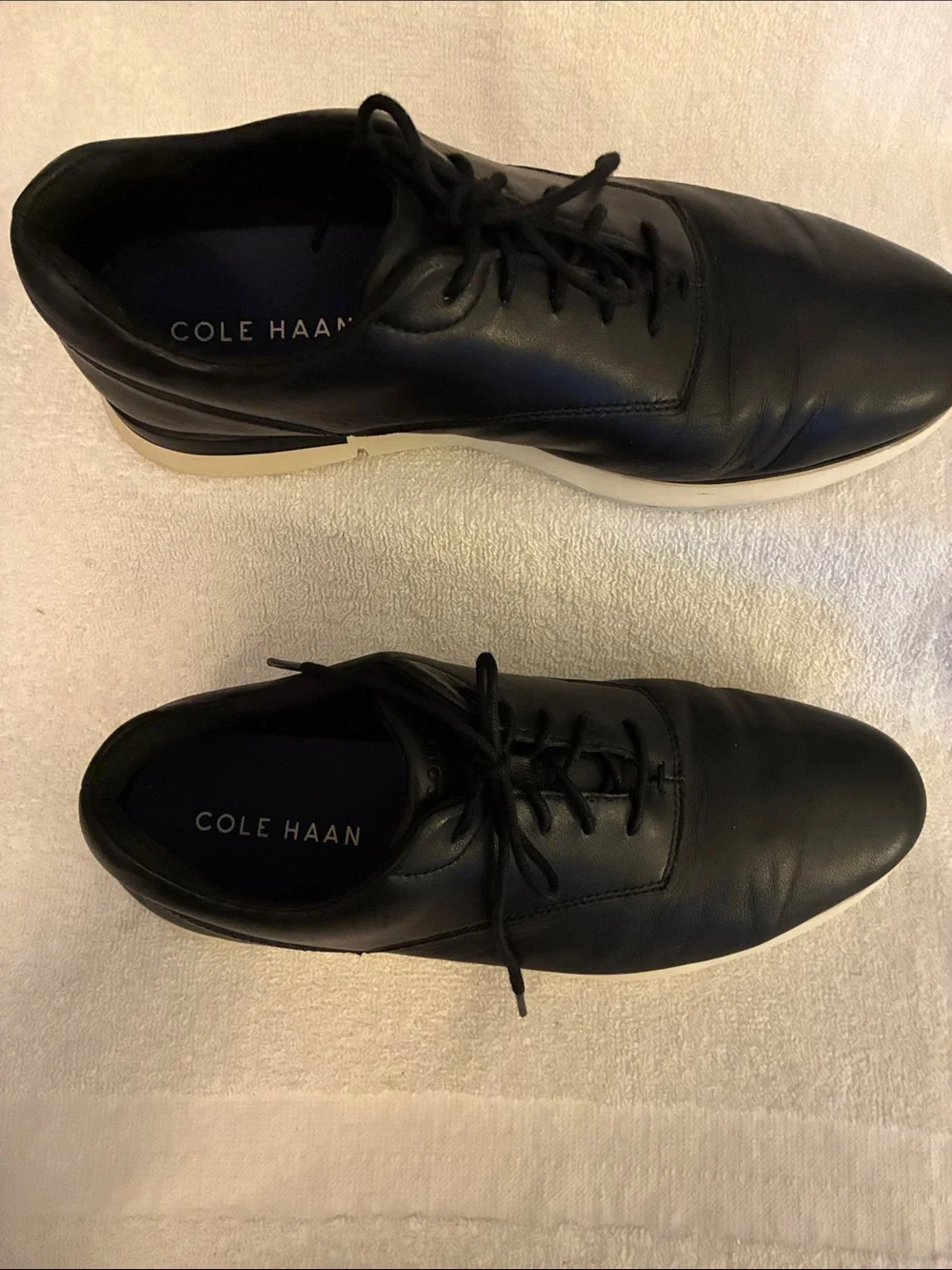 Cole Haan Grand Crosscourt Runox Black Leather Lace-Up Casual Dress ShoesC33062